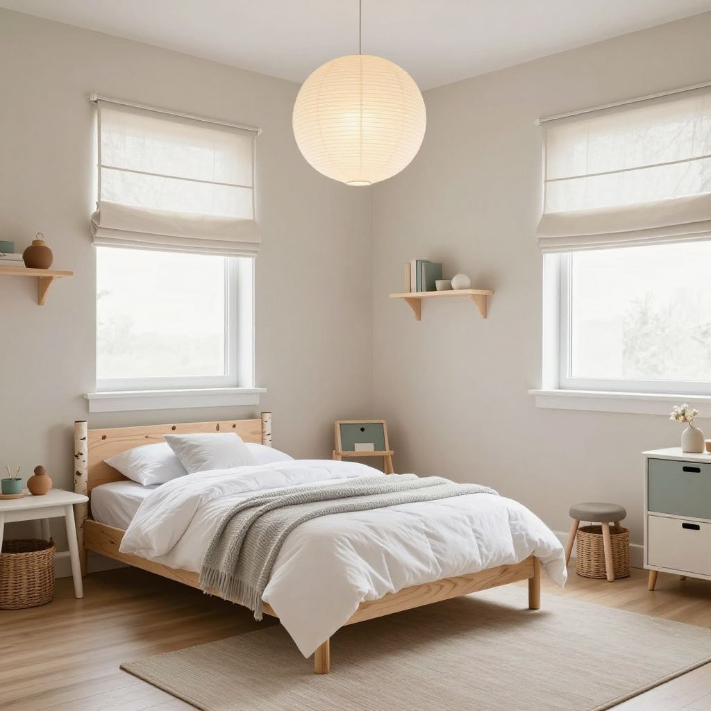 Scandinavian toddler bedroom with calm function