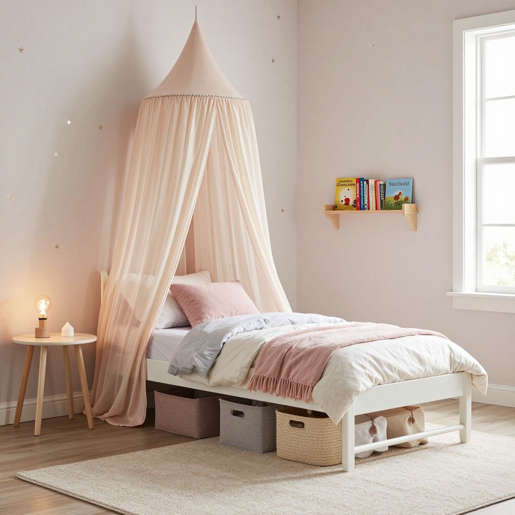 Whimsical toddler bedroom with canopy details