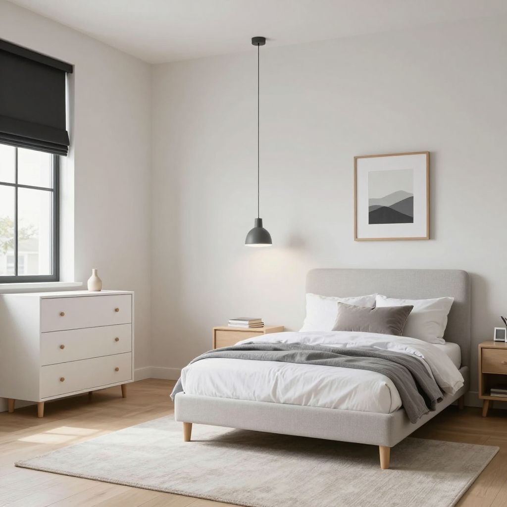 Minimal toddler bedroom with smart storage