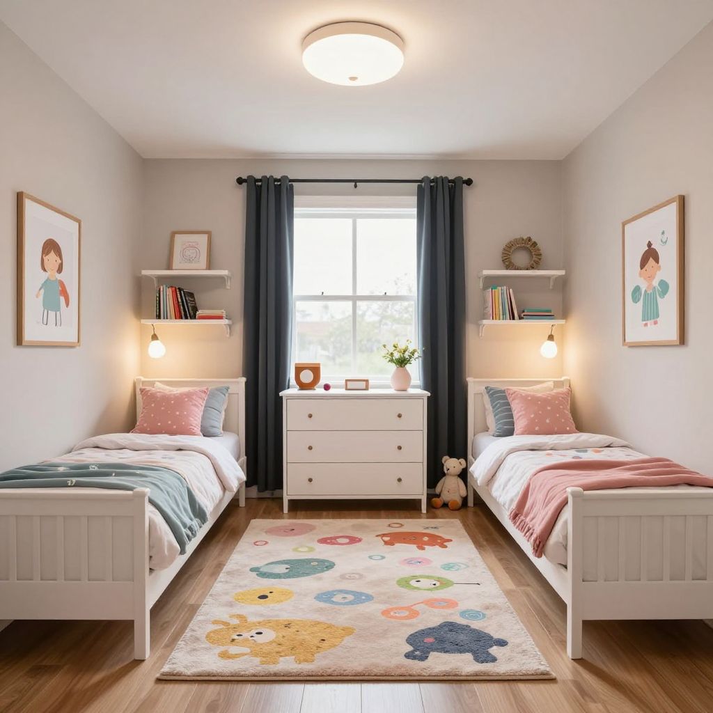 Shared sibling room with personal zones