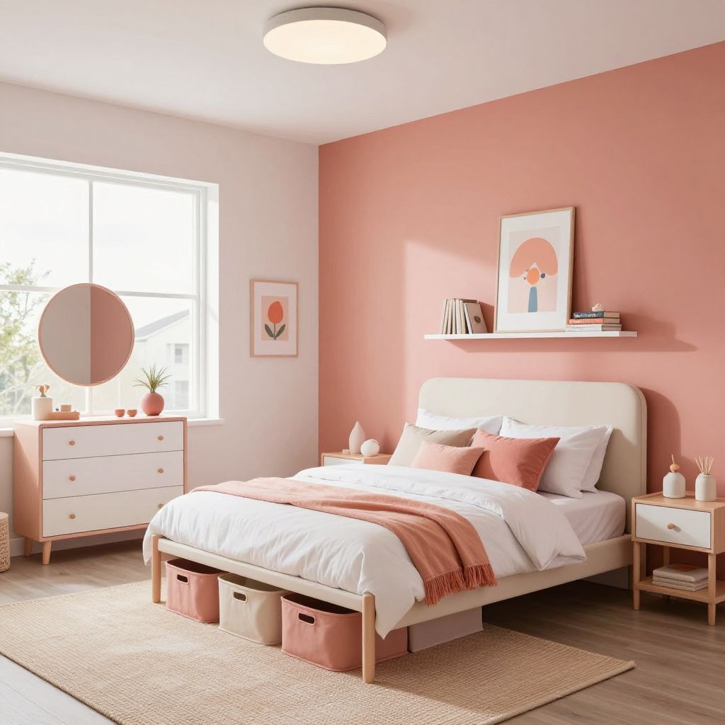 Color blocked modern toddler girl bedroom