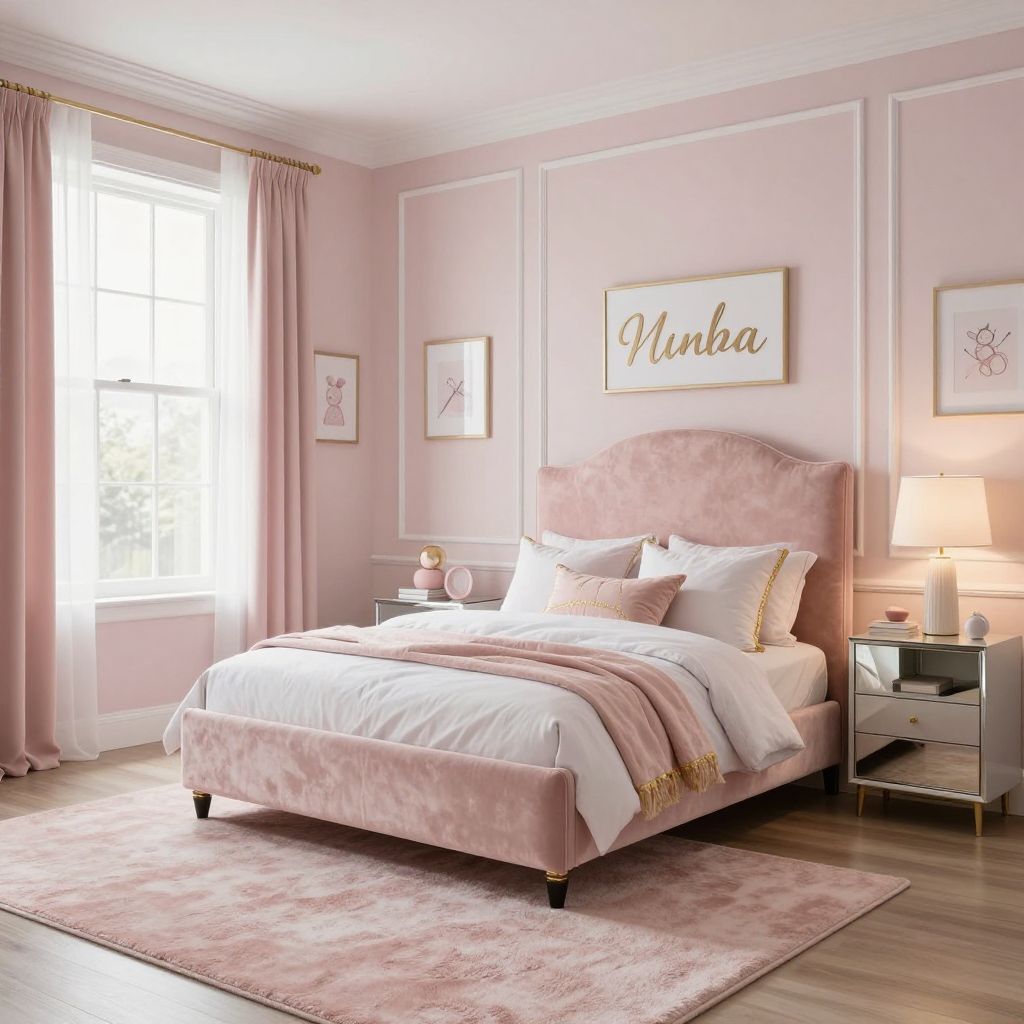 Pink and gold polished toddler girl bedroom