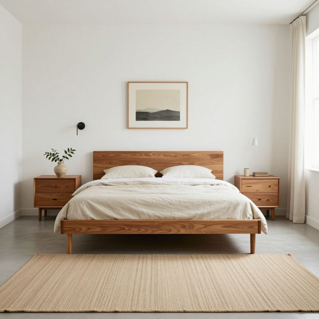 Minimal vintage bedroom with clean lines