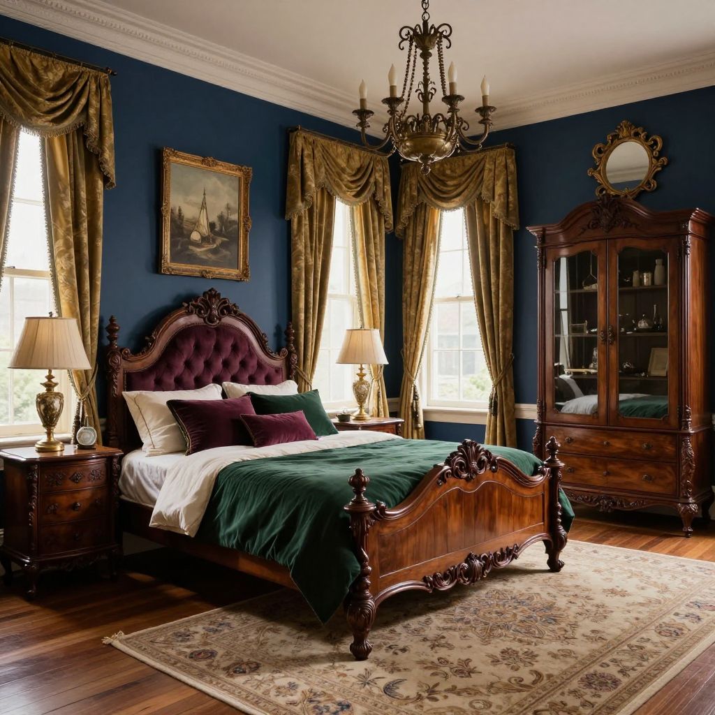 Victorian inspired vintage bedroom