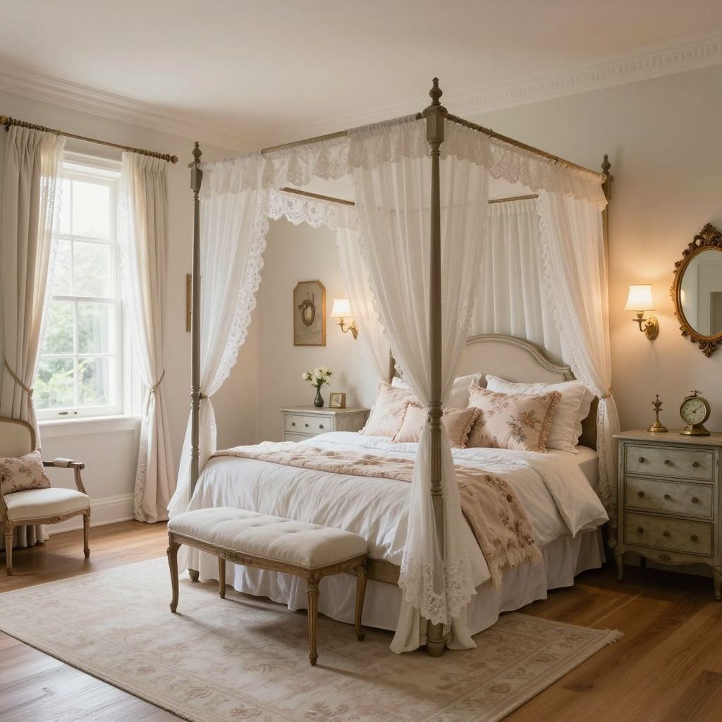 Romantic four poster vintage style
